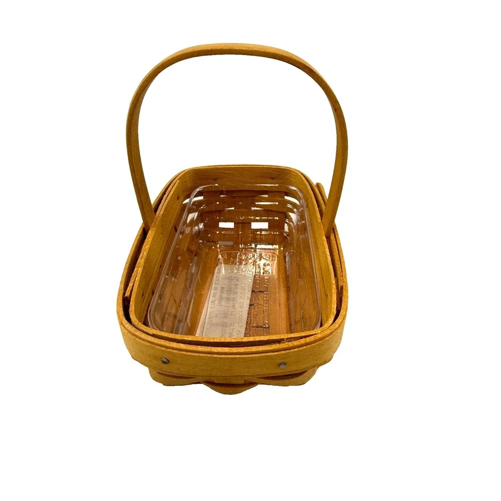 1999 Longaberger Parsley Book Basket w/Protector 6